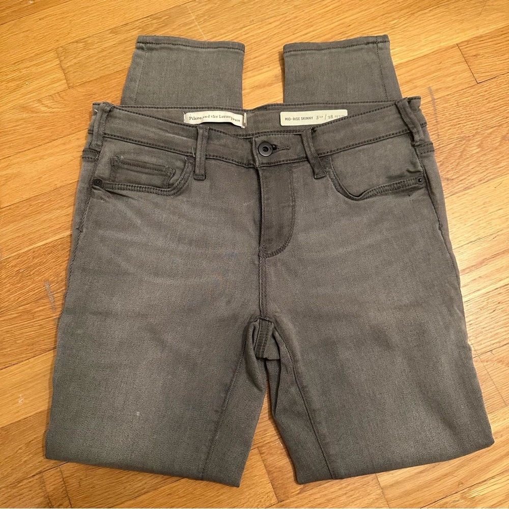 Anthropologie Pilcro and the Letterpress Charcoal Midrise Skinny Jeans